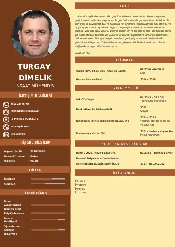 İnşaat Mühendisi Cv Örnekleri cv indir
